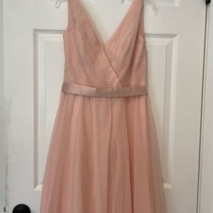 Vera wang David bridal blush bridesmaids dress